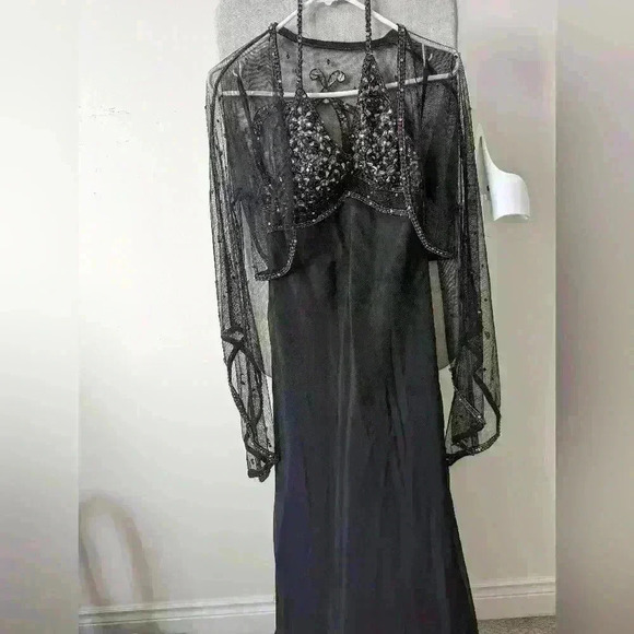 Black 100% silk halter Beaded Dress - New - Picture 6 of 6